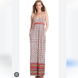 Trina Turk New With Tags Vivid Vista Halter Maxi Dress, Womens Medium